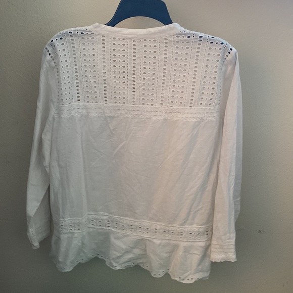 J Crew. White blouse with buttons on top. - Picture 3 of 3